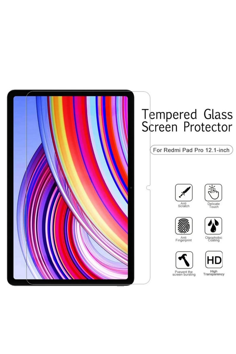 2 Pieces HD Clear Scratch Proof Tempered Glass Screen Protector for Xiaomi Redmi Pad Pro 12.1 Inch 2024 Tablet Anti Fingerprint Bubble Free Protective Film - Image 2
